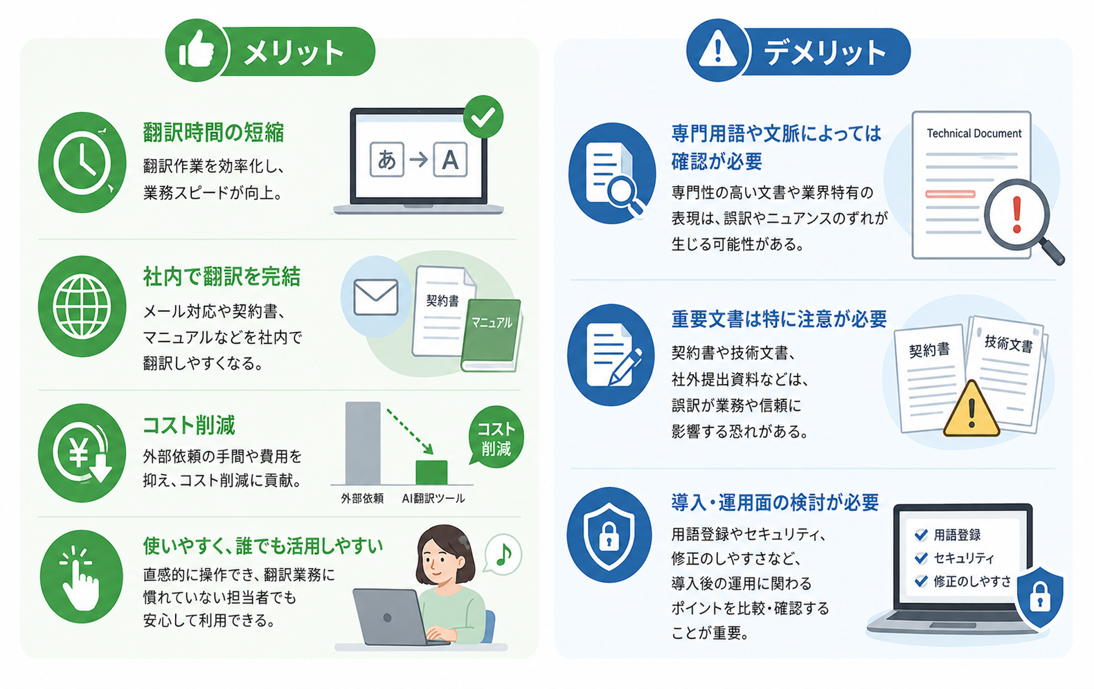 AI翻訳ツールのレビューからみるメリットとデメリット